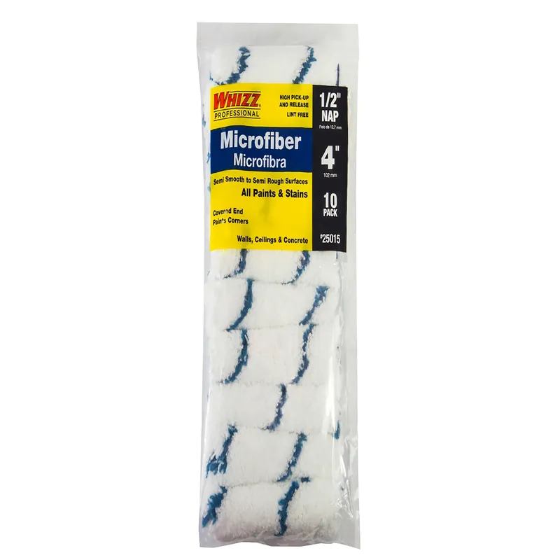 Whizz Microfiber 4 In. W X 1/2 In. Mini Paint Roller Cover 10 Pk