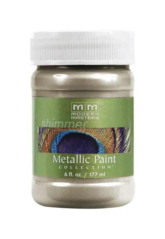Shimmer Satin Champagne Water-based Metallic Paint 6 Oz - Versatile Finish
