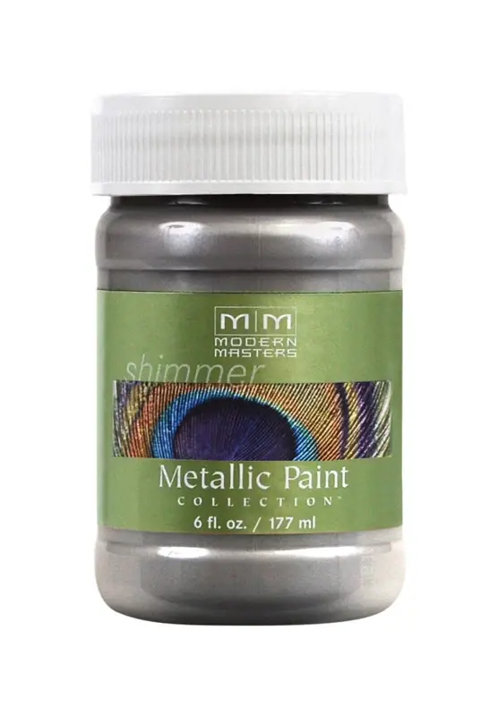 Shimmer Satin Platinum Water-based Metallic Paint 6 Oz - Me59106