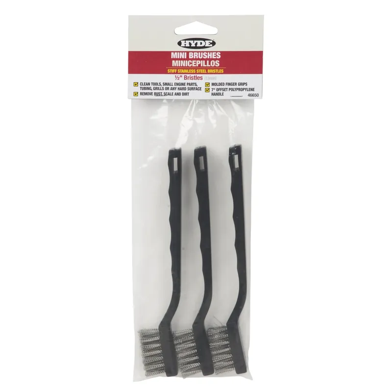 Hyde 10 In. L Stainless Steel Mini Bristle Brush