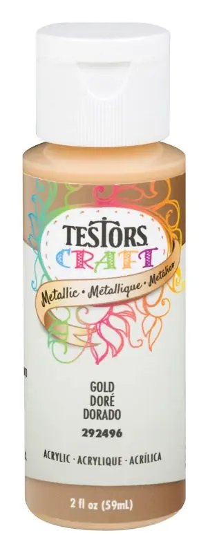 Acrylic Craft Paint, Gold Metallic, 2-oz.