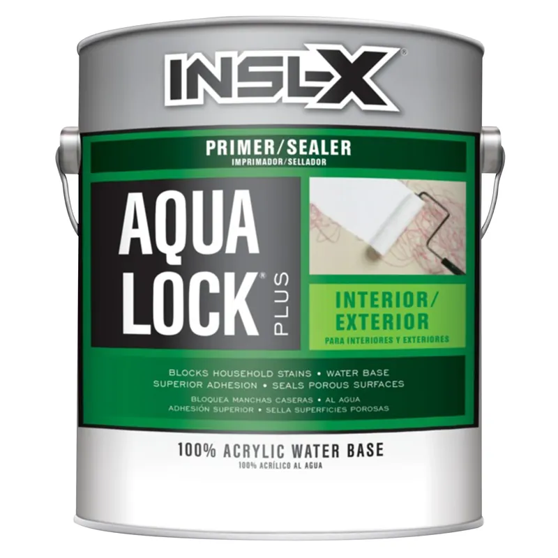 Aqua Lock Plus Primer/Sealer, Interior/Exterior, Acrylic Water Based, White, Gallon