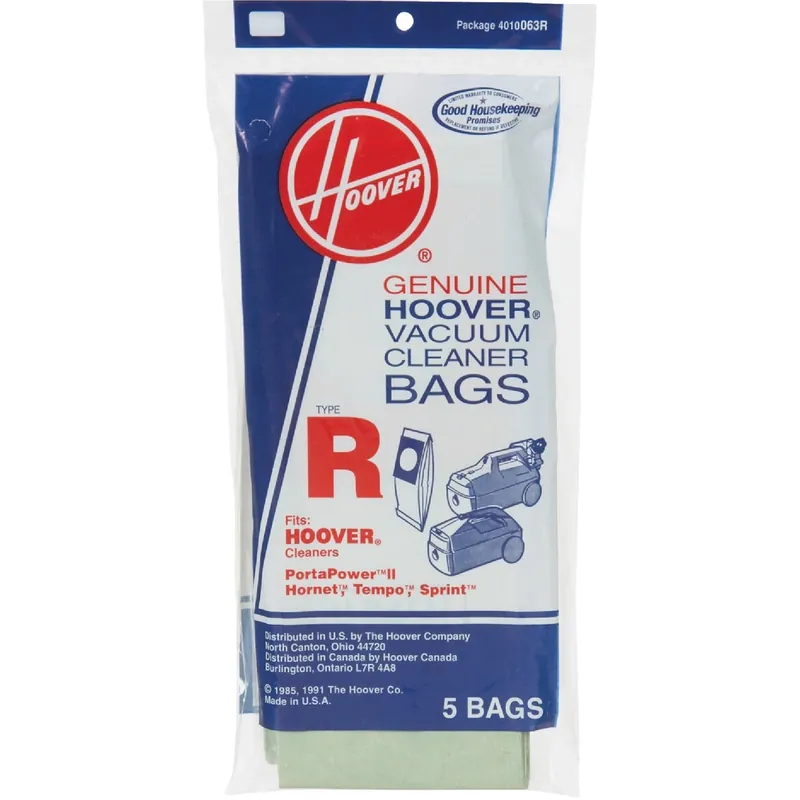 Hoover Vacuum Bag For Fits Hoover Sprint And Tempo Portable Canister 5 Pk