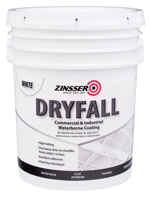 Dryfall Flat White Water-based Commercial And Industrial Coating 5 Gallon