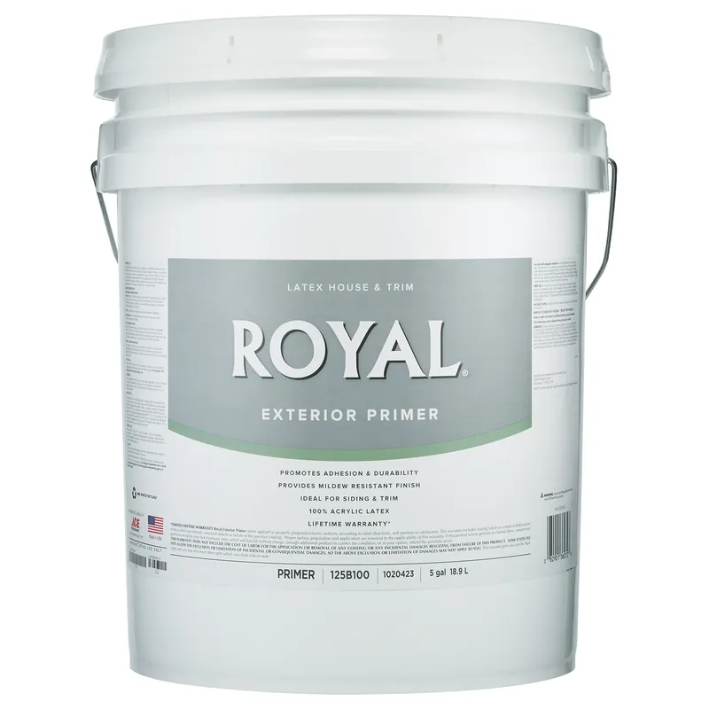 Royal Flat Acrylic Latex Exterior Paint & Primer 5 Gallon - Weather Resistant & Durable