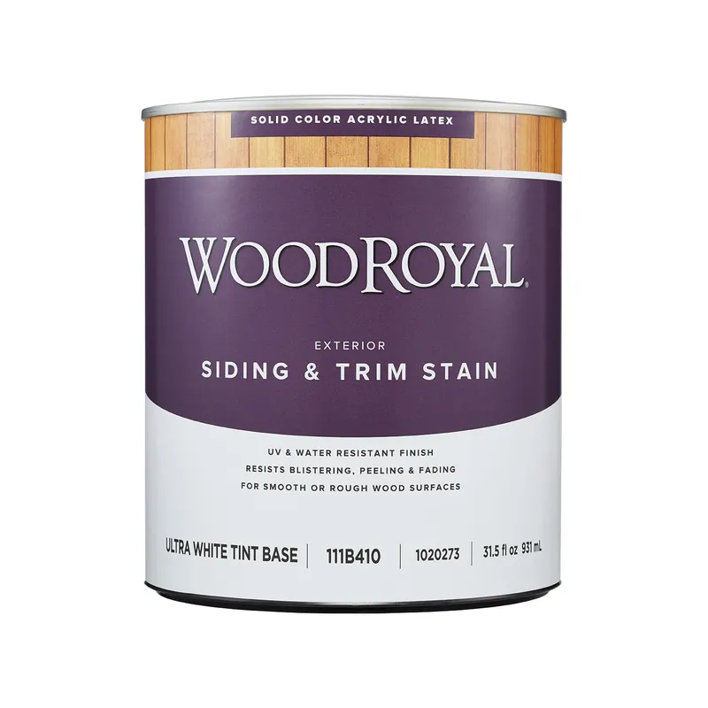 Wood Royal Solid Tintable Flat Ultra White Base Acrylic Latex Siding And Trim Stain 1 Quart