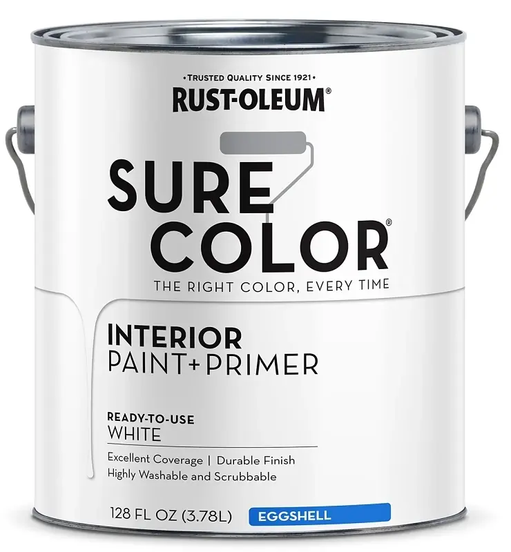 Sure Color Interior Wall Paint & Primer, Eggshell White, 1 Gallon