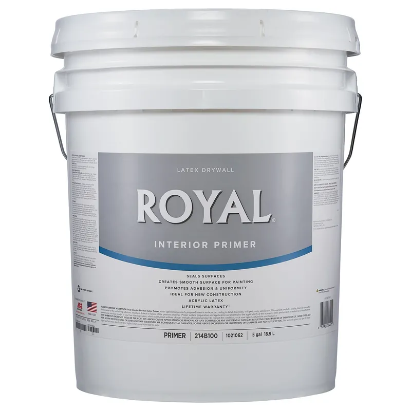 Royal Primer Flat Latex Drywall Primer 5 Gallon For Superior Surface Sealing