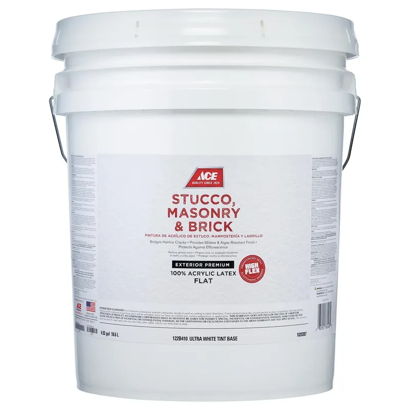 Ace Ultra White Tintable Base Acrylic Latex Exterior Paint 5 Gallon