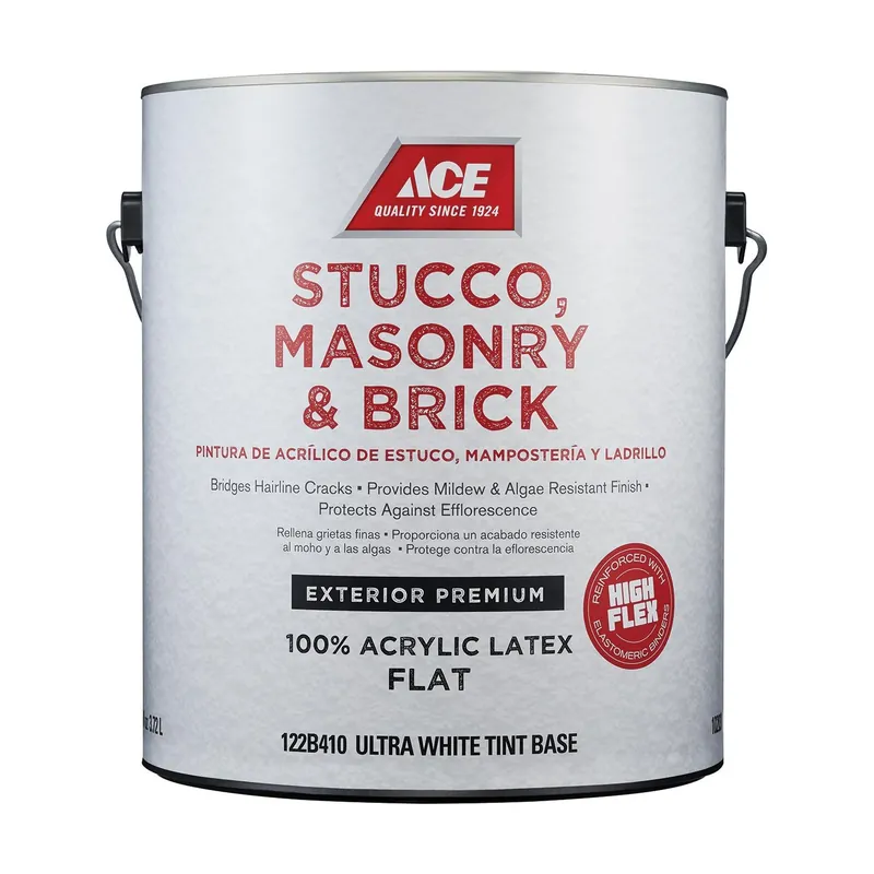 Ace Flat Ultra White Tintable Base Acrylic Latex Exterior Paint 1 Gallon