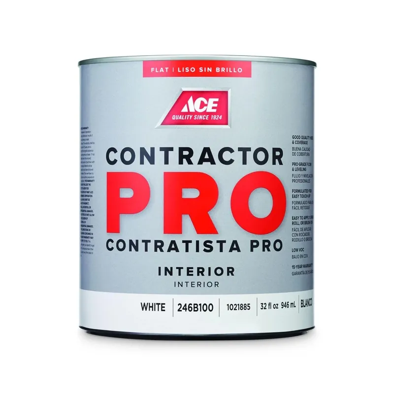 Ace Contractor Pro Flat White Interior Latex Paint 1 Quart