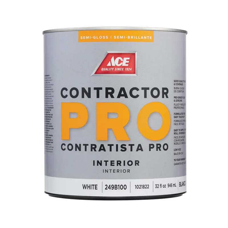 Ace Contractor Pro Semi-gloss White Water-based Interior Paint 32 Oz