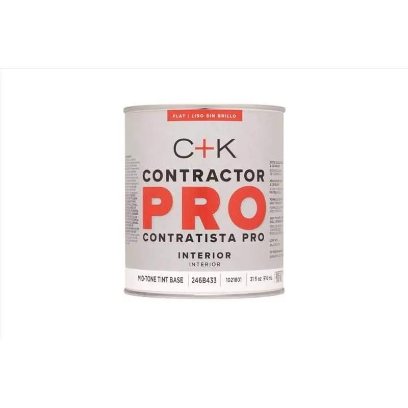 C+K Contractor Pro Mid‑Tone Flat Interior Paint – 31‑oz Tint Base