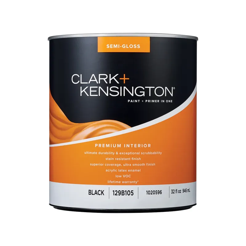 Clark+kensington Semi-gloss Black Premium Interior Paint 1 Quart