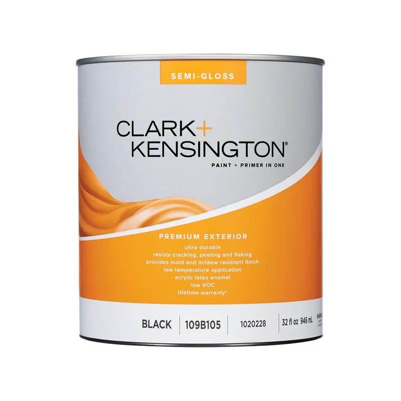Semi-gloss Black House & Trim Paint & Primer Exterior 1 Quart