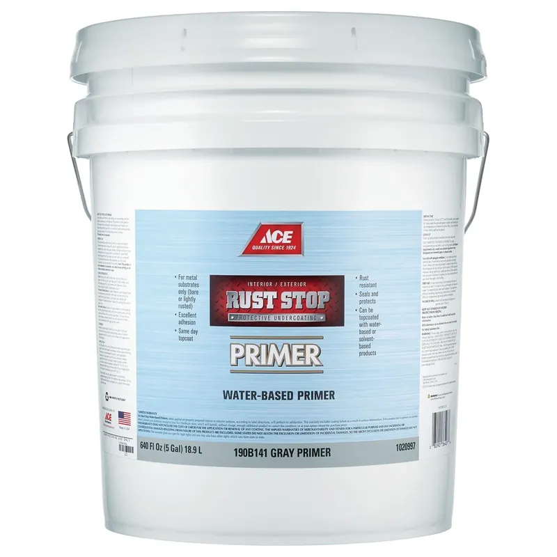 Ace Rust Stop Gray Primer Water-based Enamel Rust Preventative Paint 5 Gallon
