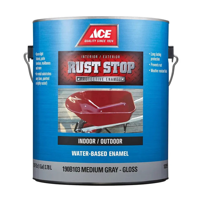 Rust Stop Indoor/outdoor Gloss Medium Gray Water-based Enamel Paint 1 Gallon