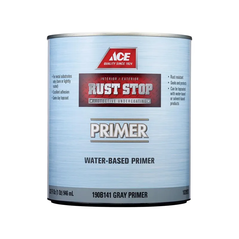 Ace Rust Stop Gray Primer Water-based Enamel Rust Preventative Paint 1 Quart