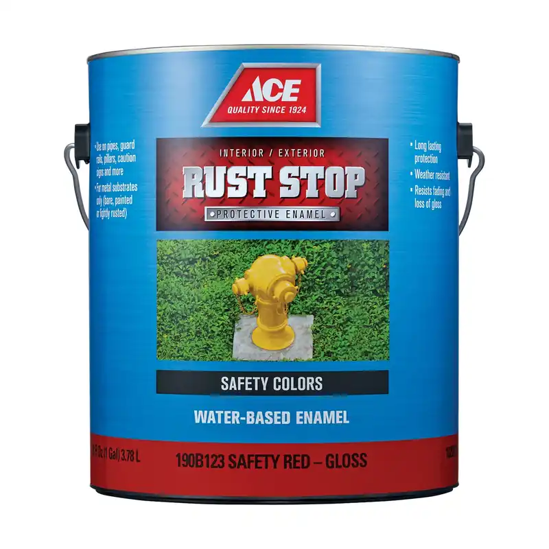 Rust Stop Indoor/outdoor Gloss Safety Red Water-based Enamel Rust Preventative Paint 1 Gallon