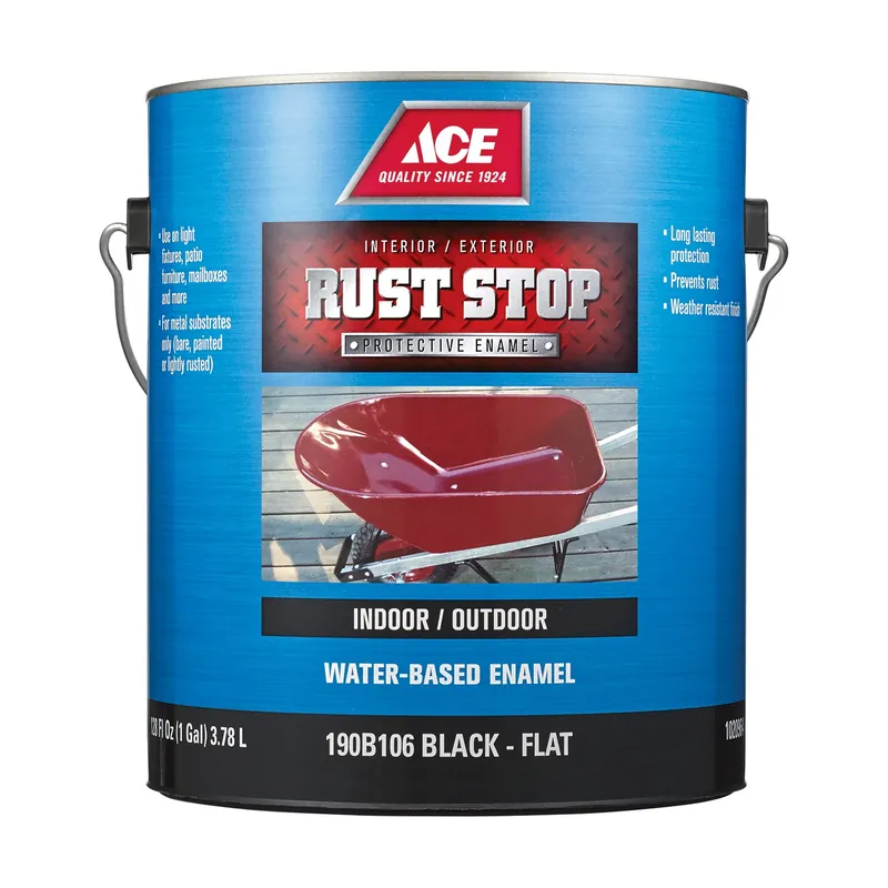 Rust Stop Indoor/outdoor Flat Black Water-based Enamel Rust Preventative Paint 1 Gallon
