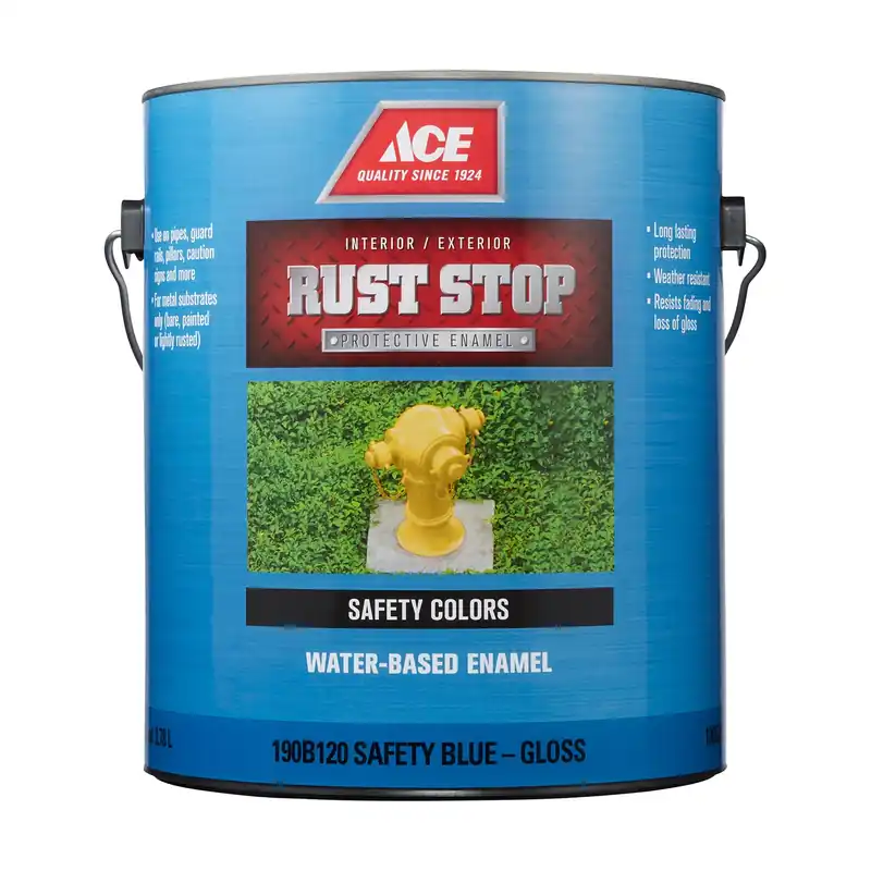 Rust Stop Indoor/outdoor Gloss Safety Blue Acrylic Enamel Rust Preventative Paint 1 Gallon