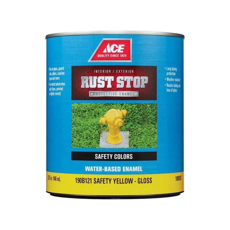 Ace Rust Stop Gloss Safety Yellow Water-based Enamel Paint 1 Quart