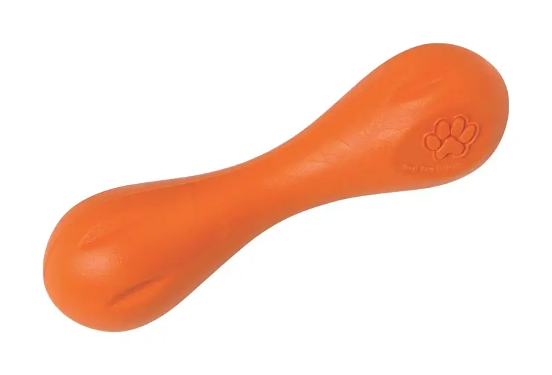 West Paw Zogoflex Orange Plastic Hurley Bone Chew Dog Toy Small In. 1 Pk