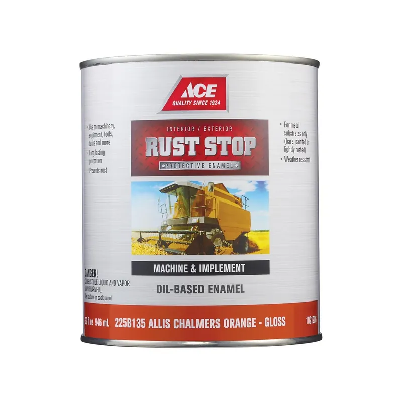 Ace Rust Stop Gloss Allis Chalmers Orange Oil-based Enamel Paint 1 Quart