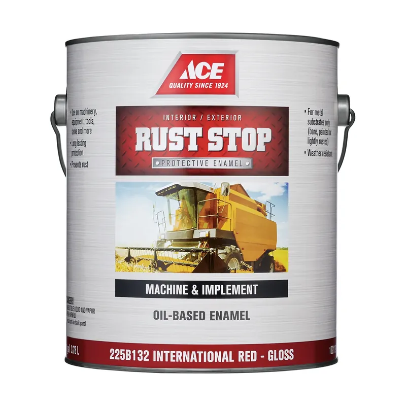 Rust Stop Indoor/outdoor Gloss International Red Oil-based Enamel Paint 1 Gallon