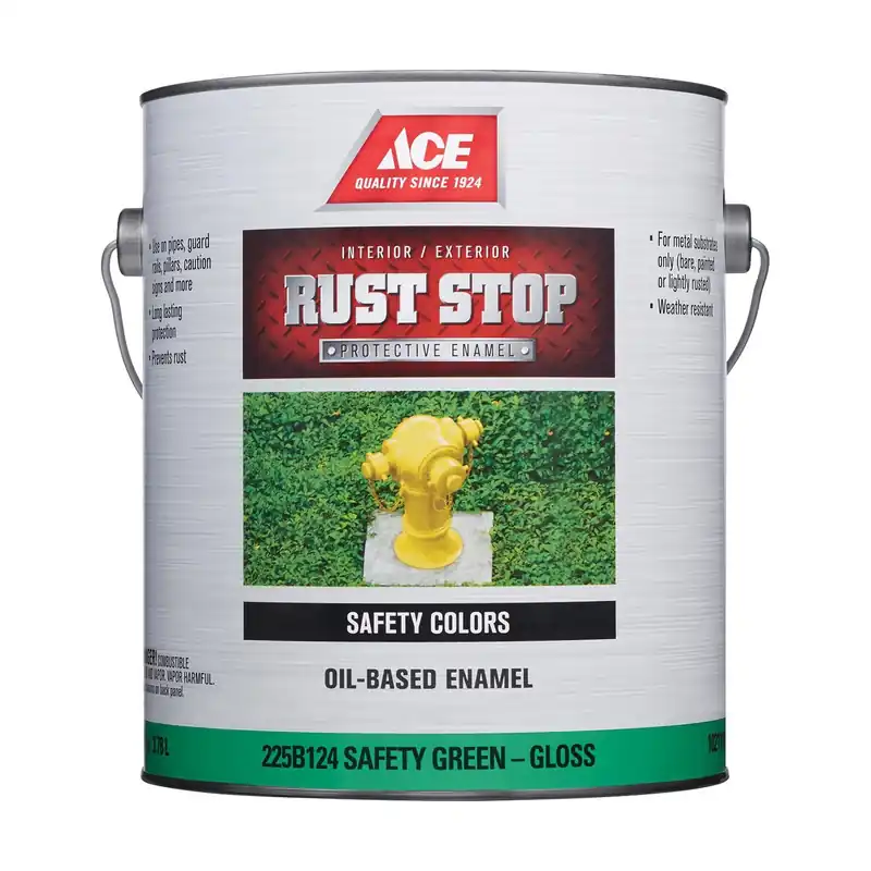 Ace Rust Stop Indoor/outdoor Gloss Safety Green Oil-based Enamel Paint 1 Gallon