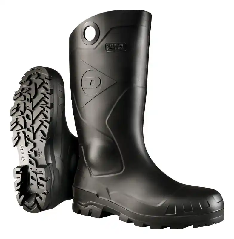 Dunlop Male Waterproof Boots Size 6 Black Pvc With Slip Resistant Outsole