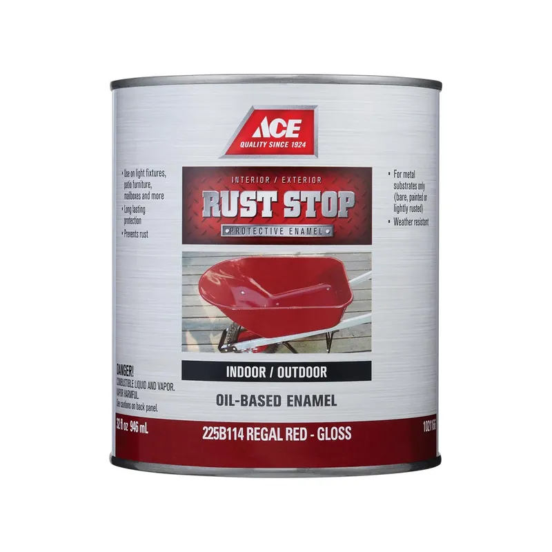 Ace Rust Stop Indoor/outdoor Gloss Regal Red Oil-based Enamel Paint 1 Quart
