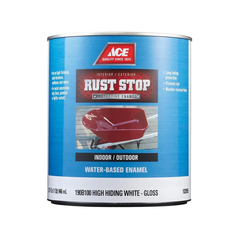 Ace Rust Stop Gloss White Water-based Enamel Rust Preventative Paint 1 Gallon