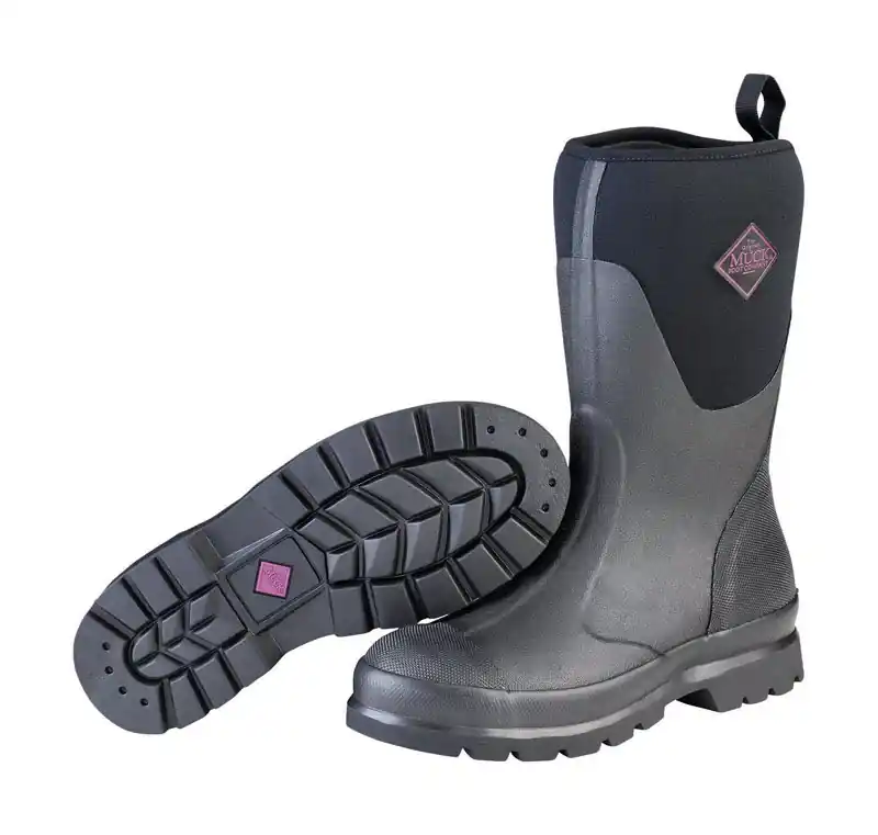 Muck Chore Mid Women‘s Size 8 Black Waterproof Rubber Pull-on Boot