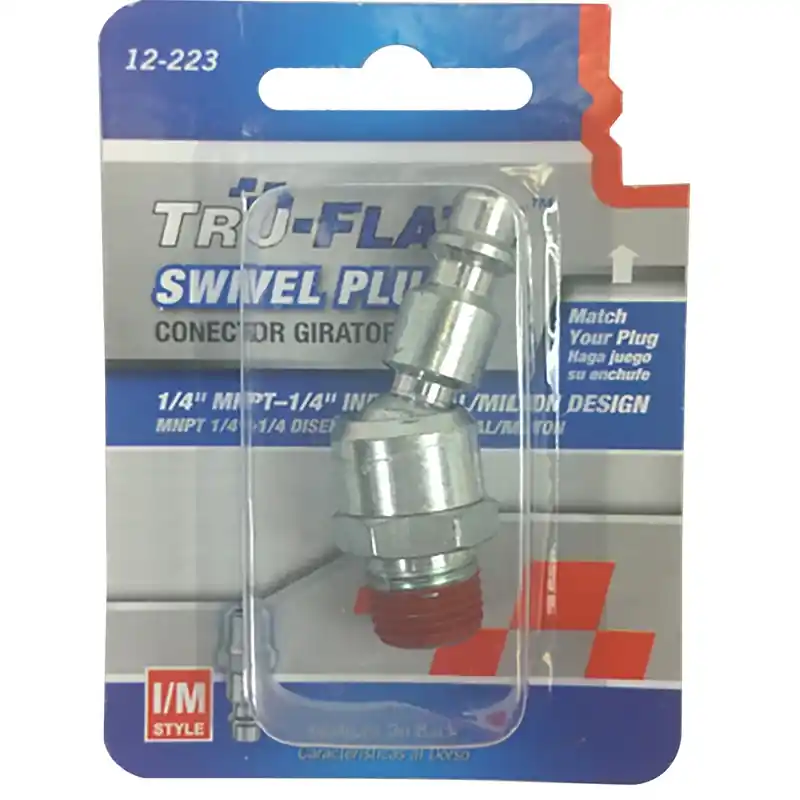 Tru-flate Anodized Aircraft Aluminum Swivel Plug 1/4 In. Im Npt 1 Pc