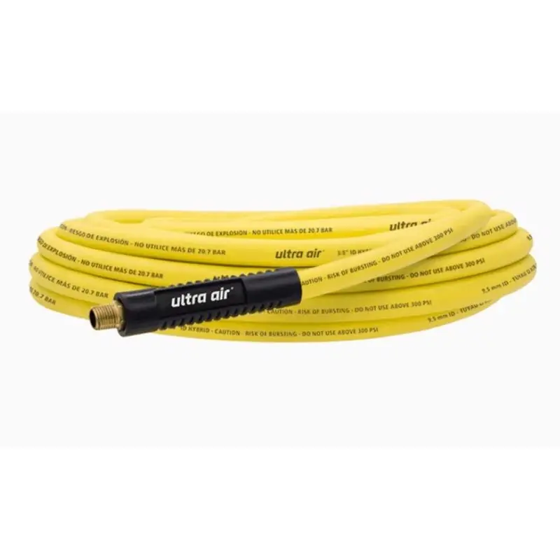 Ultra Air 25 Ft. Hybrid Polymer Air Hose 3/8 In. Diameter 300 Psi Yellow