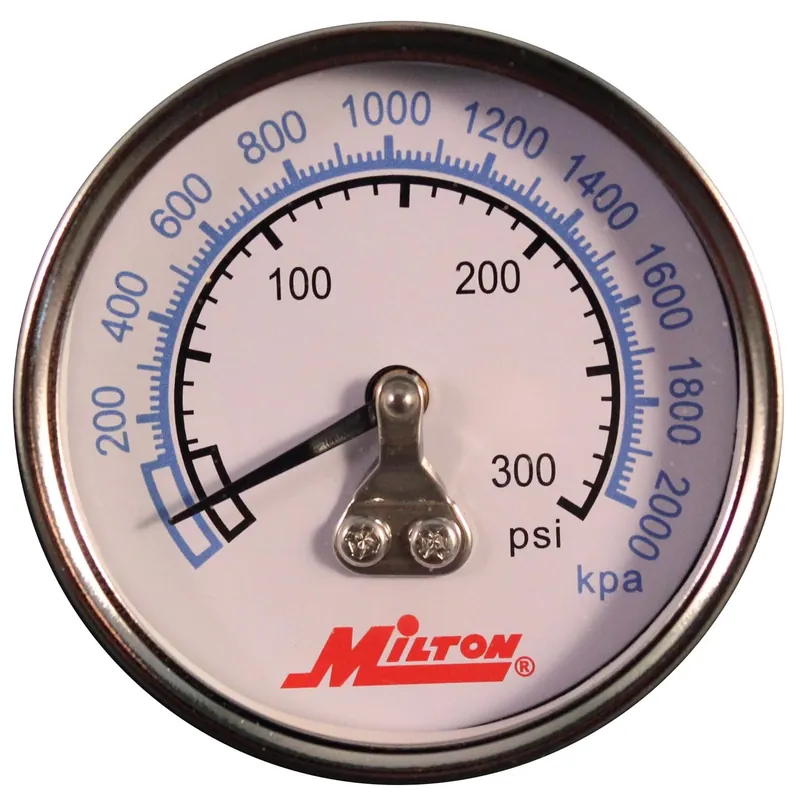 Milton 1/4 In. Npt High Pressure Gauge 0-300 Psi Model 1192