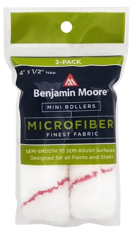 Benjamin Moore Microfiber 4 In. W X 1/2 In. Mini Roller 2 Pk