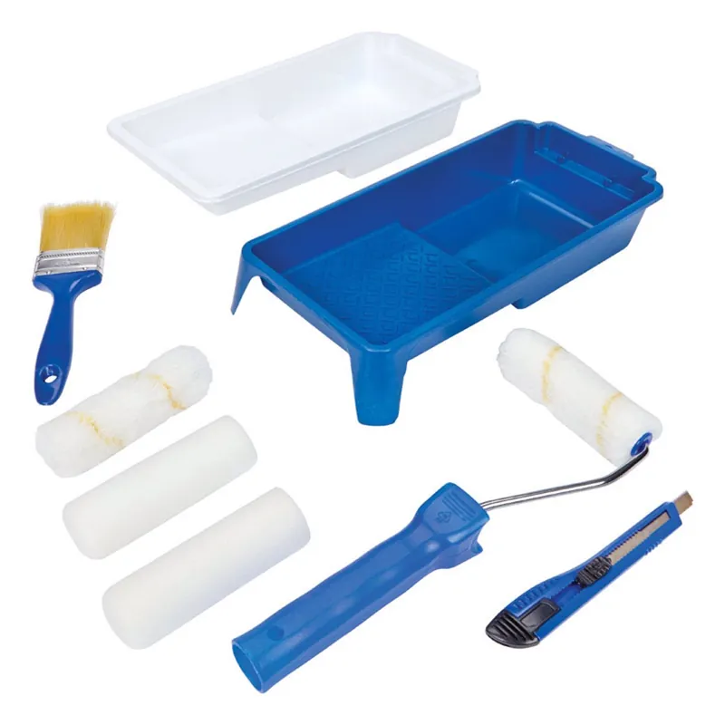 Mini Painting Kit - 8 Piece Set With Adjustable Roller And Tray