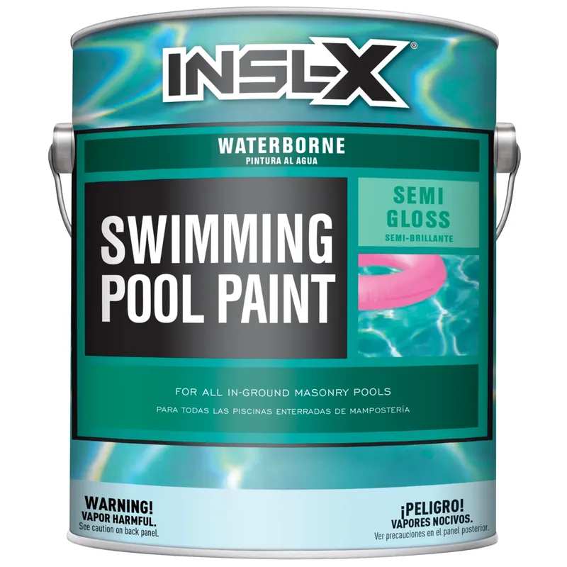 Swimming Pool Paint, Waterborne Semi-Gloss, Black, Gallon