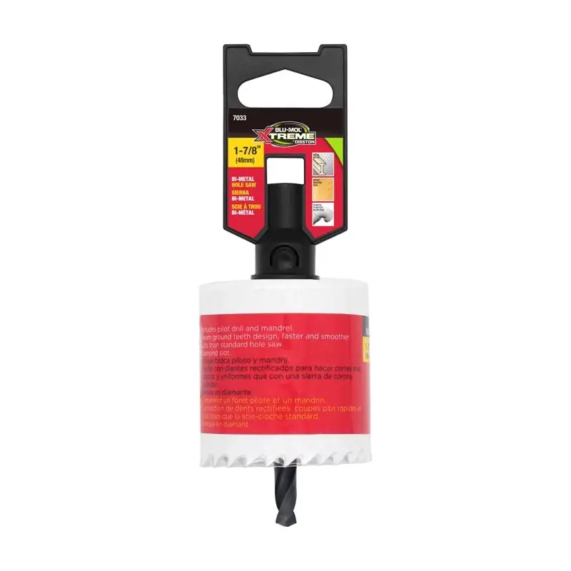 Blu-Mol Xtreme 1-7/8 In. Bi-Metal 1/4 In. D Hole Saw Arbor Included