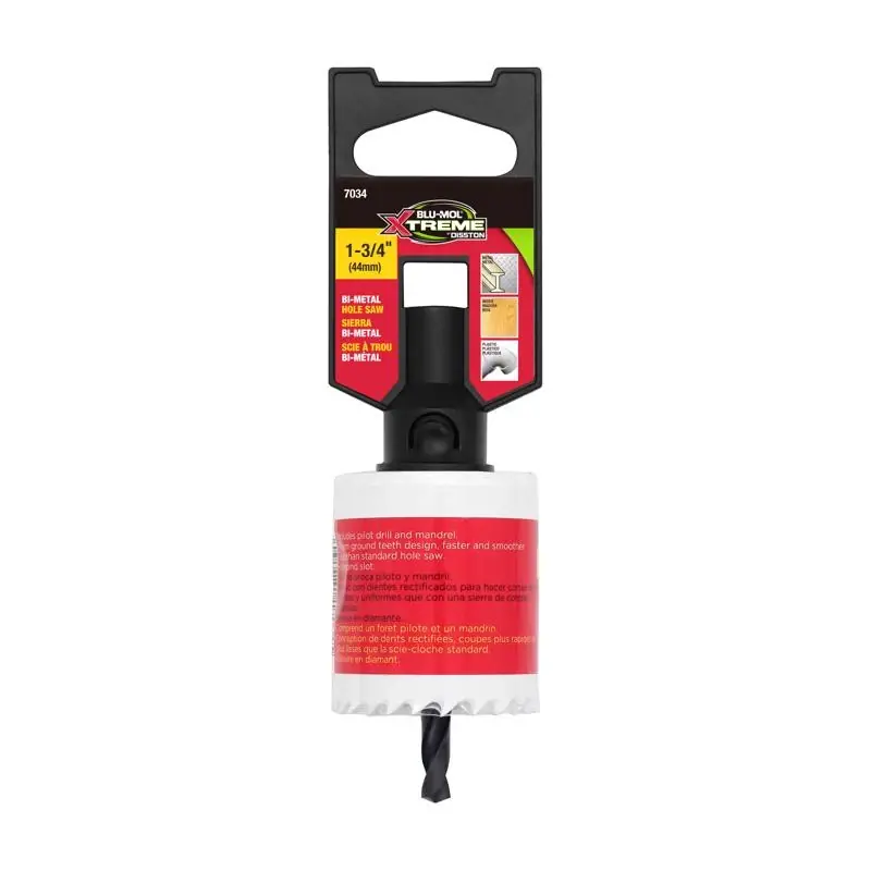 Blu-Mol Xtreme 1-3/4 In. Bi-Metal 1/4 In. D Hole Saw Arbor Included