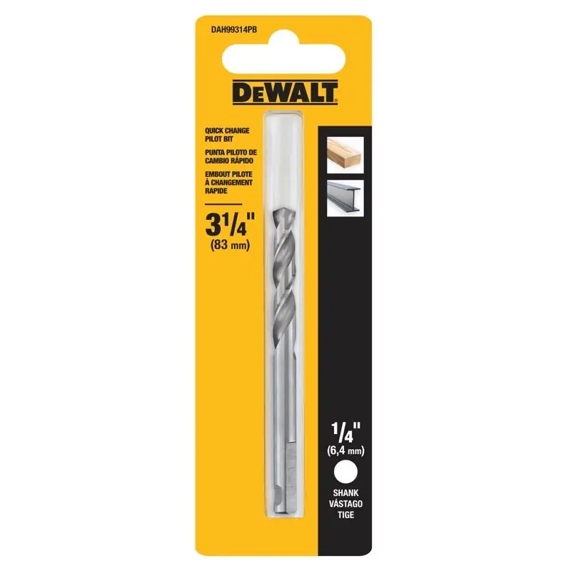 1/4 In. Hole Saw Pilot Bit, Model Dah99314pb, 3-1/4 In. Length