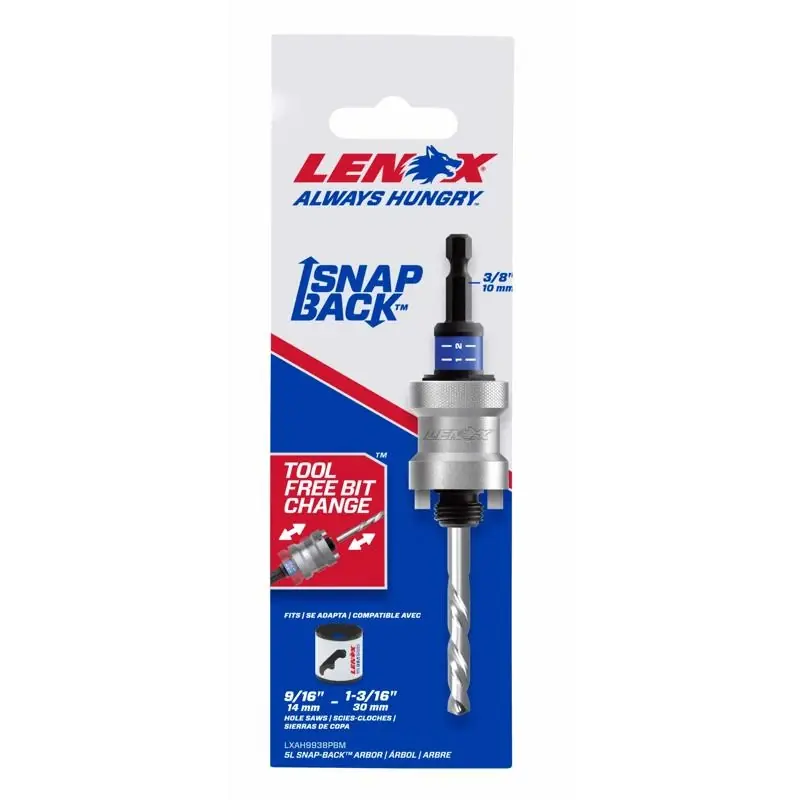Snap-Back Quick Change Hole Saw Arbors, 9/16 - 1-3/16 In.