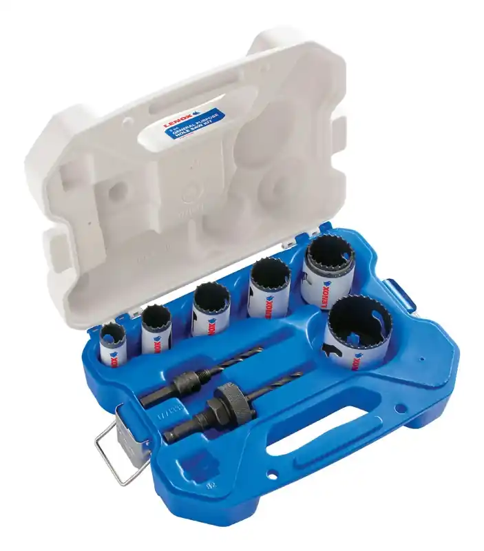 Speed Slot Bi-metal Hole Saw Kit 9 Piece Set With Enhanced Tooth Geometry