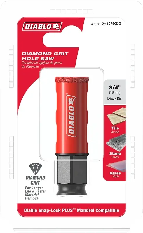Diablo 3/4 In. Diamond Grit 5.52 In. L X 1/4 In. D Hole Saw
