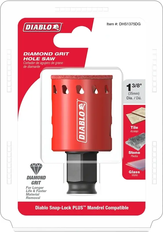 Diablo 1-3/8 In. Diamond Grit 5.52 In. L X 1/4 In. D Hole Saw