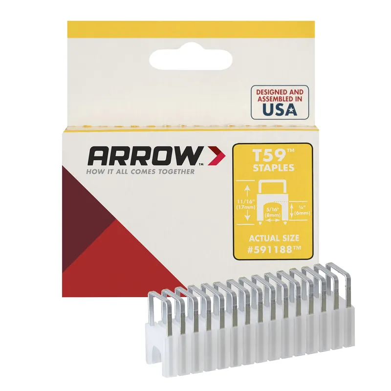 Arrow T59 5/16 In. W X 11/16 In. L 18 Ga. Wide Crown Insulated Staples 300 Pk