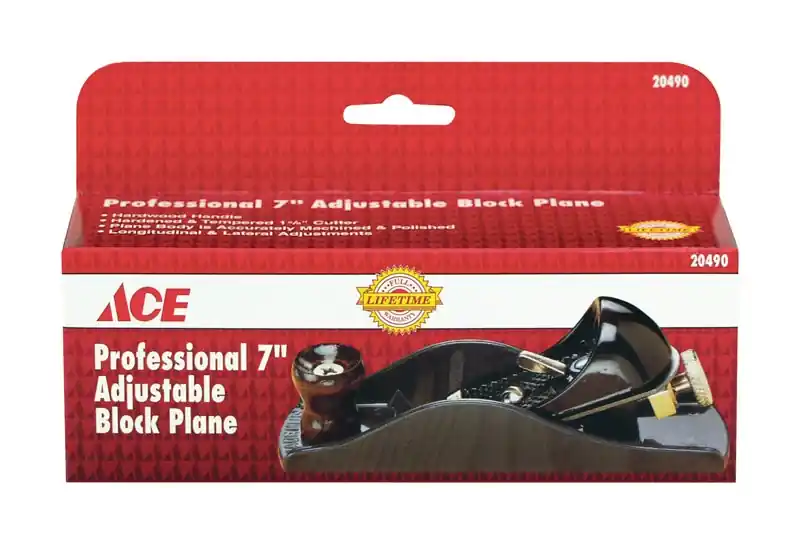 7 Inch Adjustable Block Plane With Cast Iron Body And 1-5/8 Inch Blade