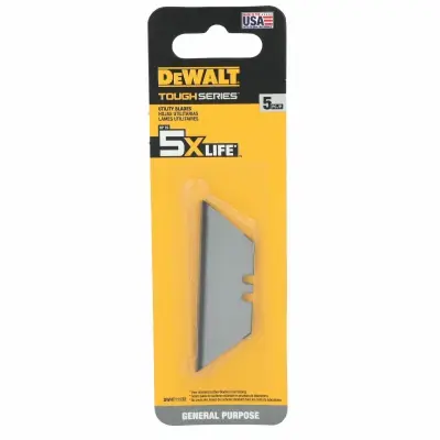 DeWalt Toughseries High Carbon Steel Heavy Duty Induction Treated Utility Blade 5 Pk